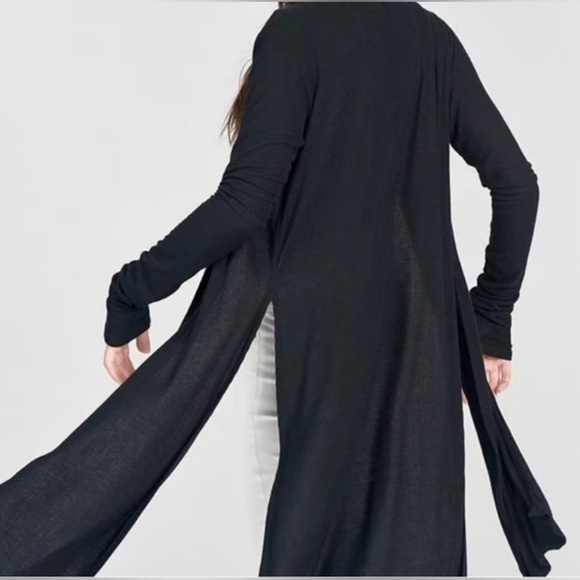 JOAH BROWN Luna Cardigan S/M in Ribbed Black EUC 103 - Picture 3 of 6